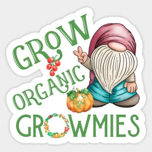Grow Organic Garden Gnomes Local Farmer Sticker
